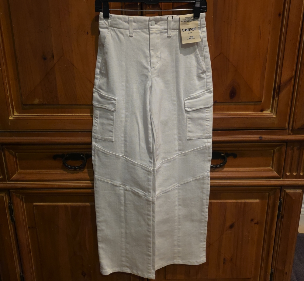 NWT L'AGENCE Blanc Brooklyn Utility Jeans Women's Pants Size 23